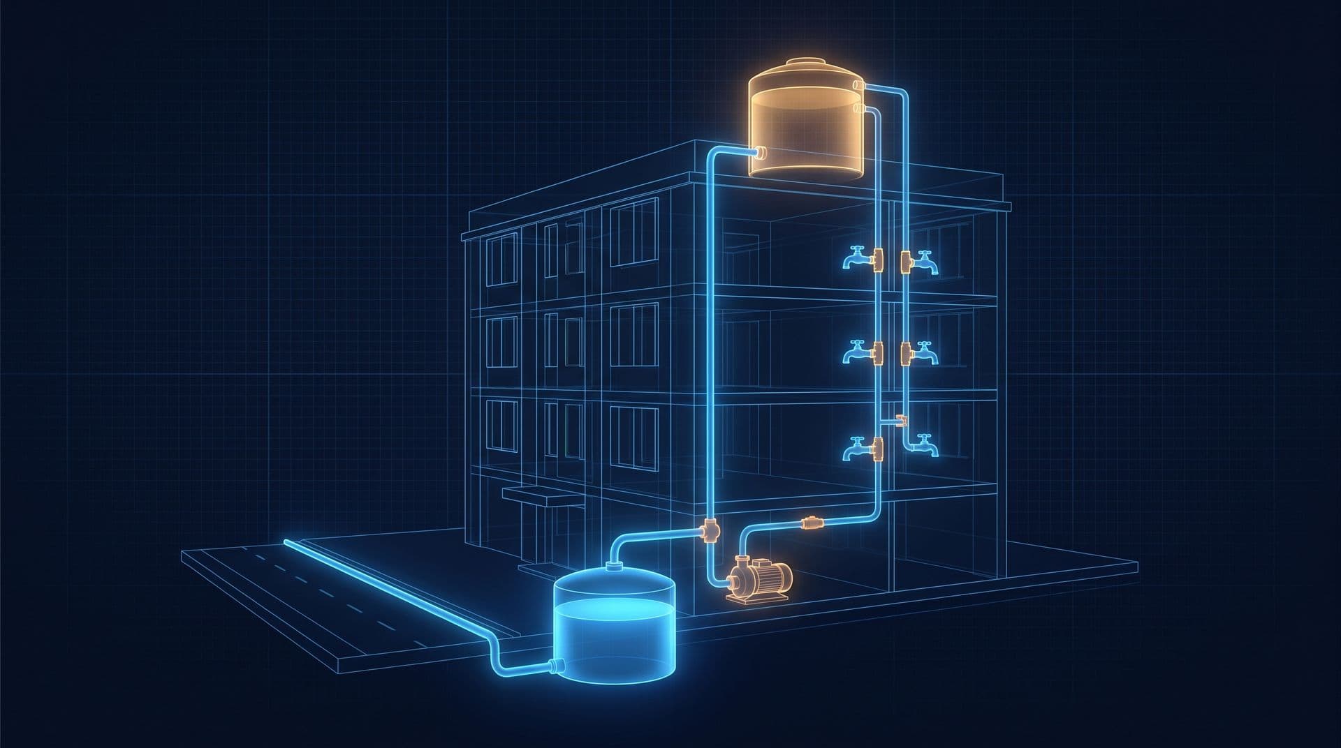 Building Water Supply System: How Water Reaches Your Tap - illustration