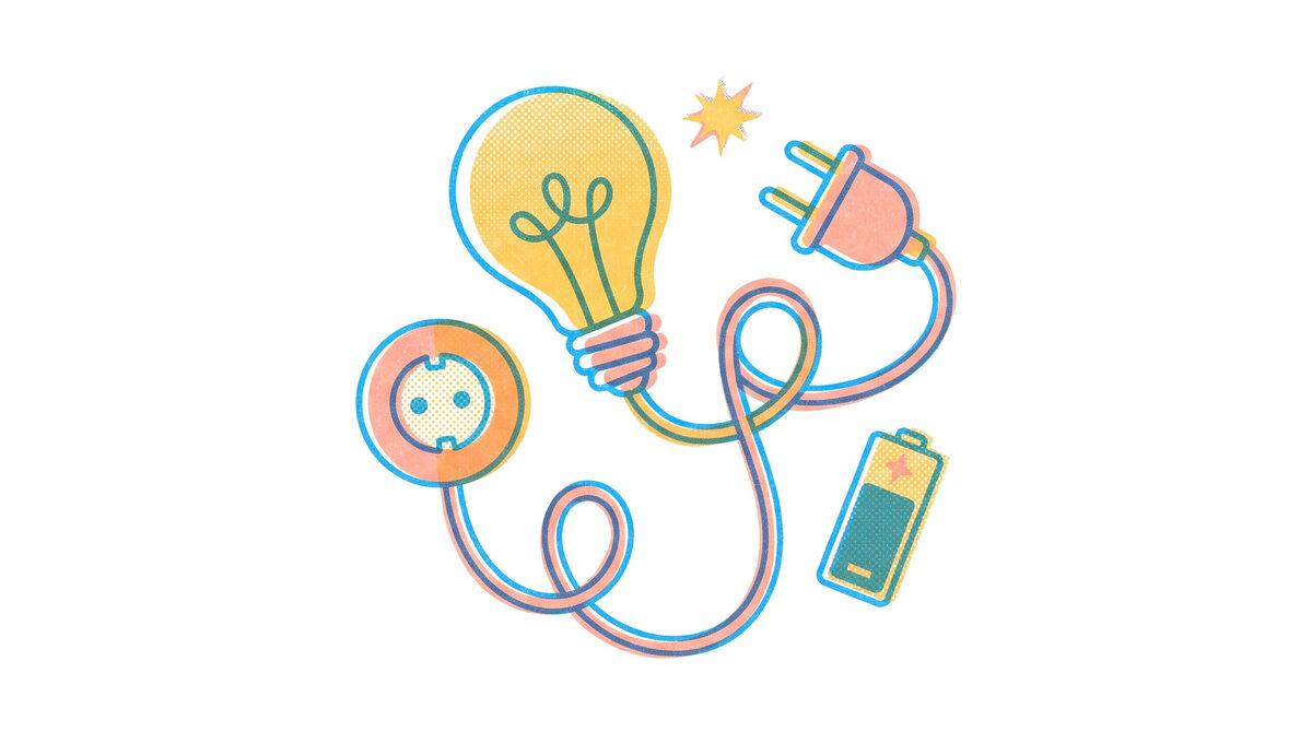 Riso illustration for the Electricity Fundamentals course